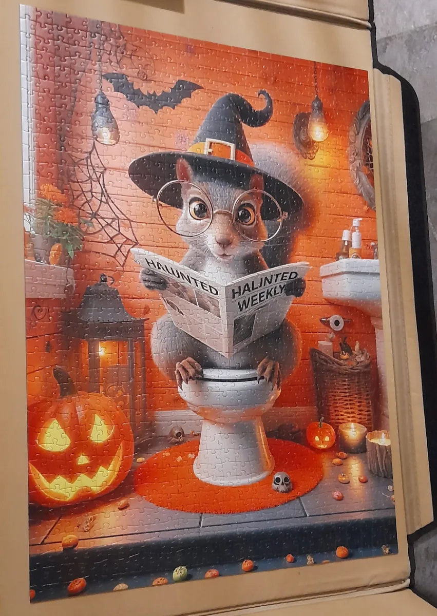 Écureuil d'Halloween au WC