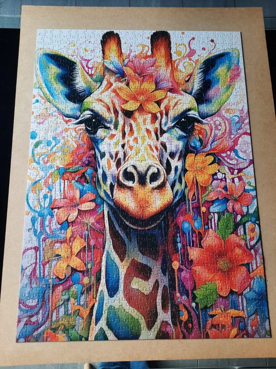 Girafe Colorée avec Fleurs